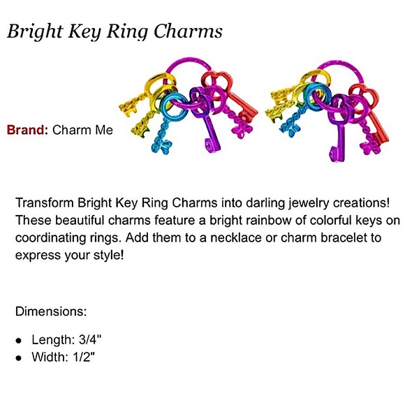 Rainbow metallic bright mini key dangle charm earrings NEW - Picture 11 of 11